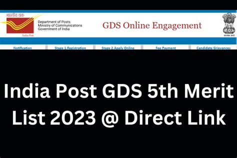 pkr result gds 2023|India Post release 5th Merit List for Gramin Dak Sevak .